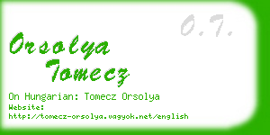 orsolya tomecz business card